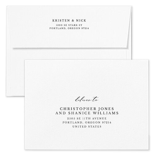 Eucalyptus Frame Wedding Invitation Envelopes Kraft Pure White Return Address Standard Signature