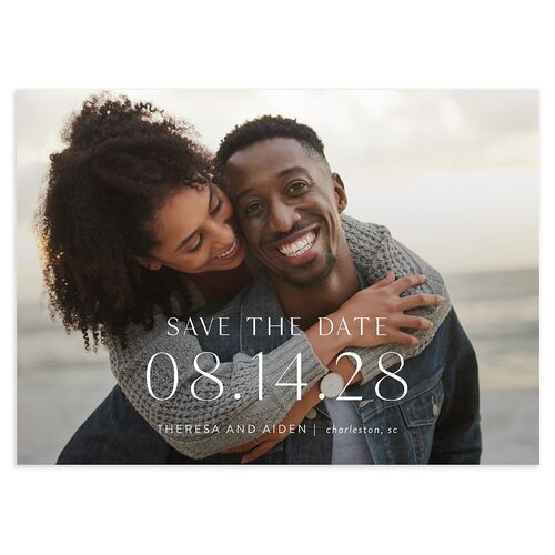 Simply Refined Photo Save the Date Cards Midnight Signature smooth Blank No Standard