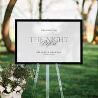 The Night Before Refined Monogram Standard Welcome Sign Large Midnight Standard Indoor Foam Core L Welcome