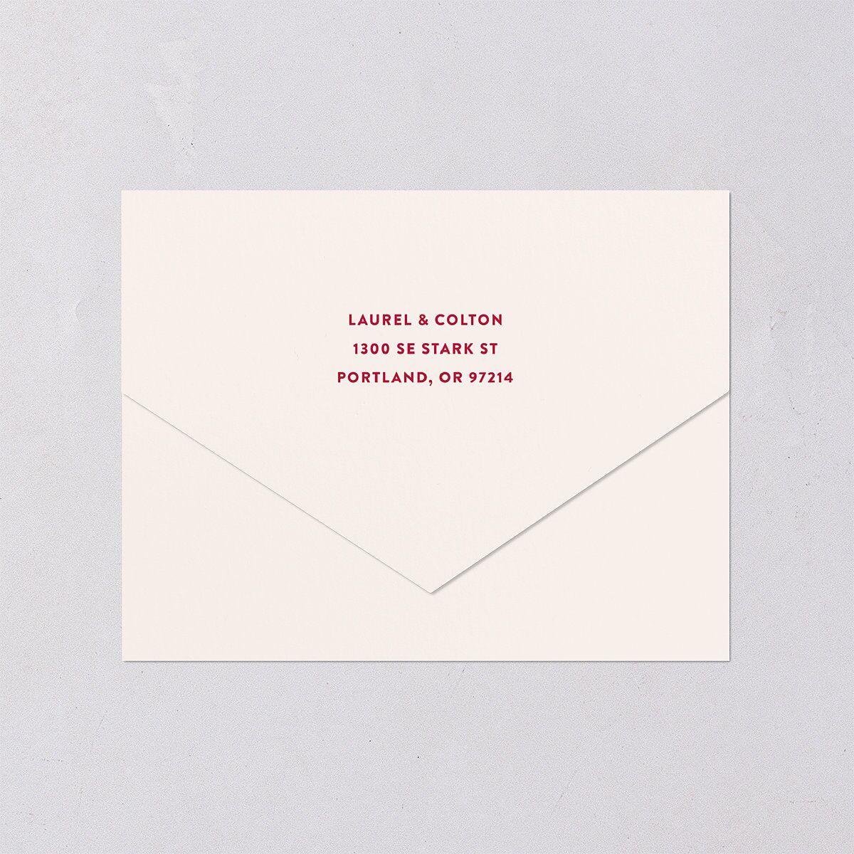 Retro Wedding Cake All-in-One Wedding Invitations Crimson Signature Light Both Recipient and Return Addresses No