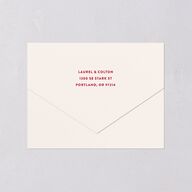 Retro Wedding Cake All-in-One Wedding Invitations Crimson Signature Light Both Recipient and Return Addresses No