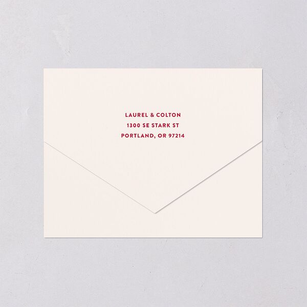 Retro Wedding Cake All-in-One Wedding Invitations Crimson Signature Light Both Recipient and Return Addresses No