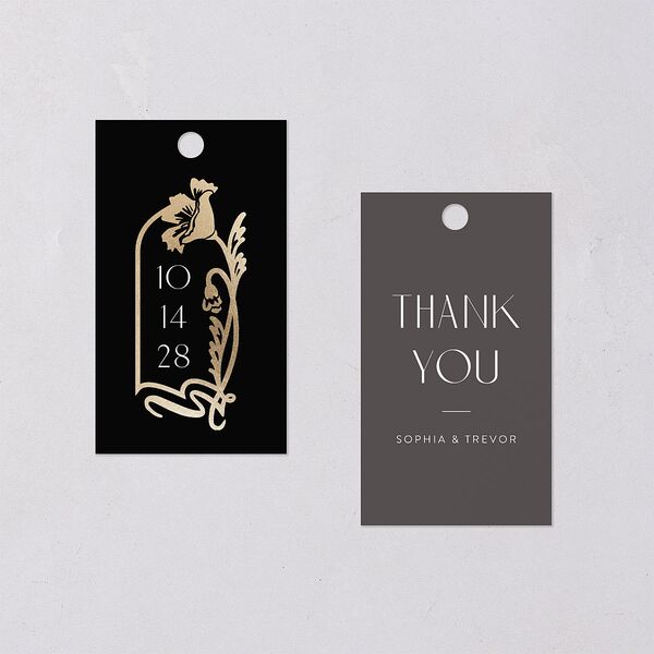 Gilded Nouveau Favor Gift Tags Gold Licorice Signature