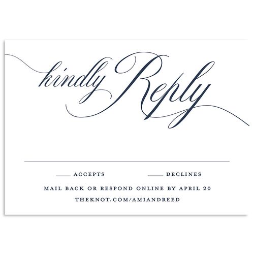 Grand Calligraphy Wedding Response Cards Moody Blue Signature Standard