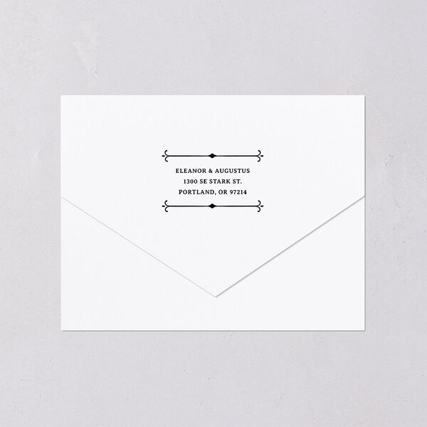 Western Gothic All-in-One Wedding Invitations Licorice Signature Light Both Recipient and Return Addresses No