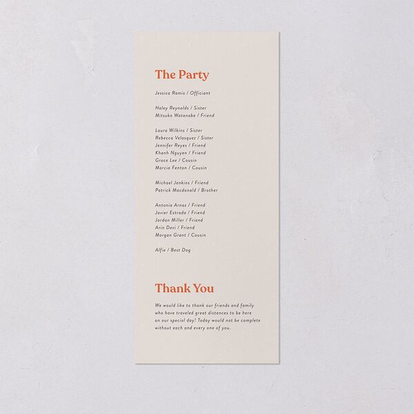 Groovy Lines Wedding Programs Coral Pink Signature