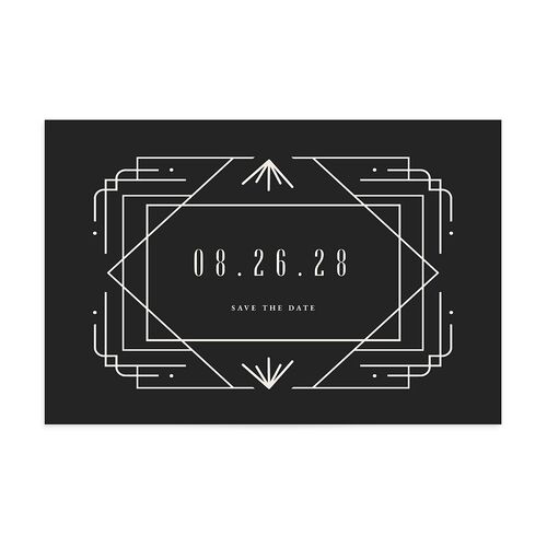 Vintage Deco Save The Date Postcards Charcoal