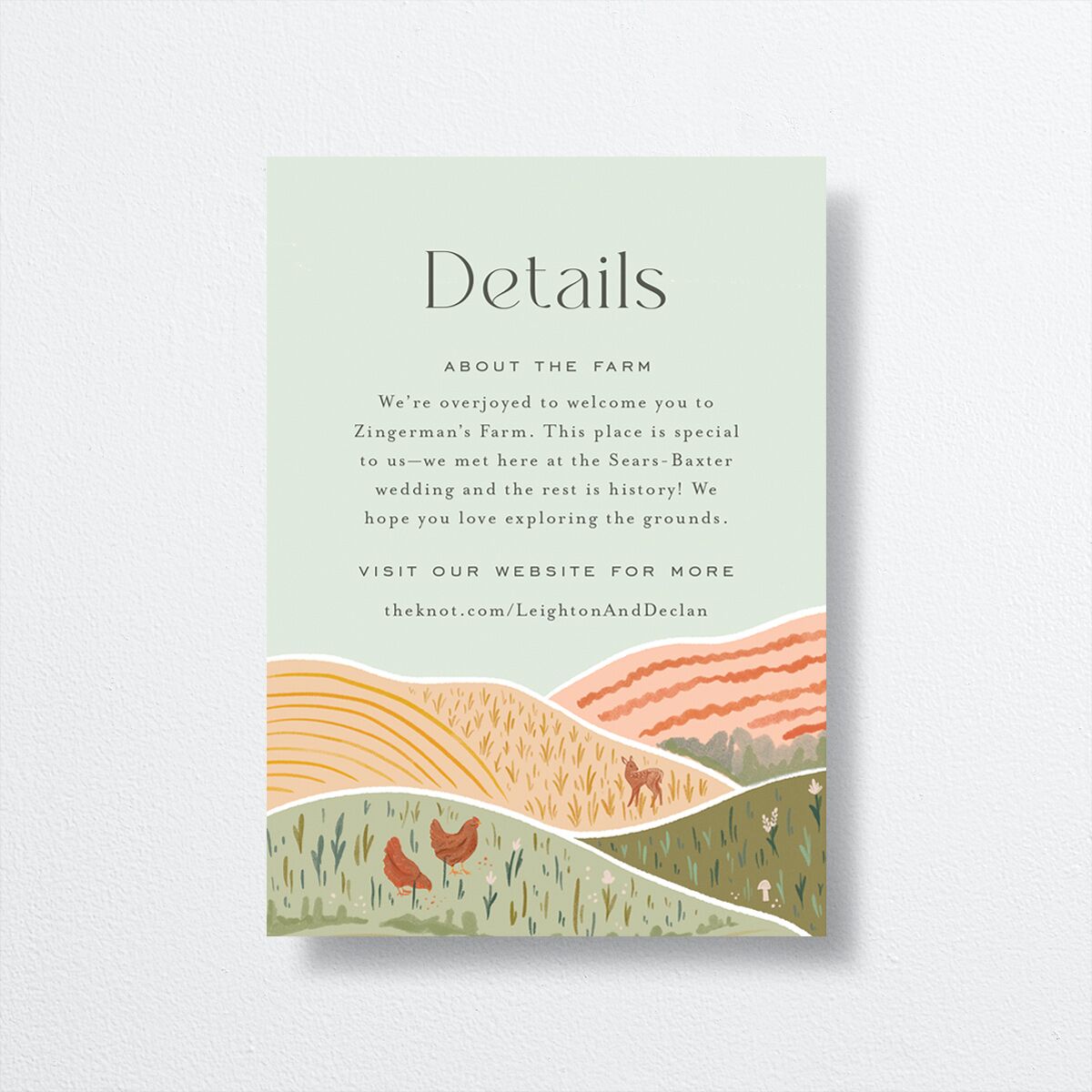 Rolling Hills Wedding Enclosure Cards — view 1