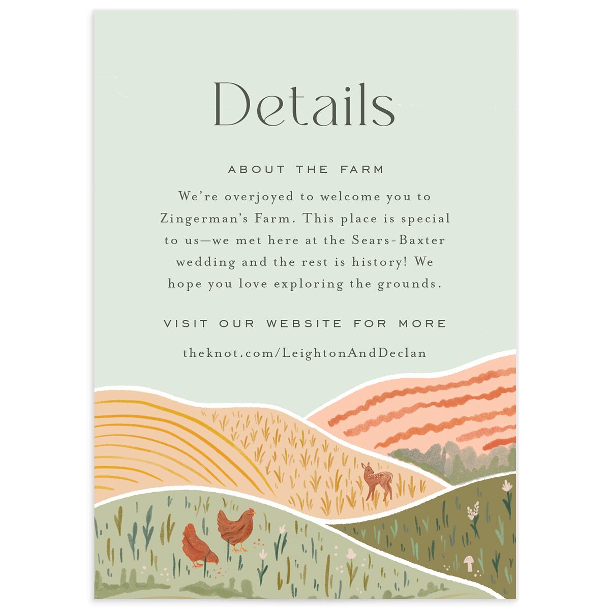Rolling Hills Wedding Enclosure Cards