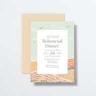 Rolling Hills Rehearsal Dinner Invitations Golden Green Signature