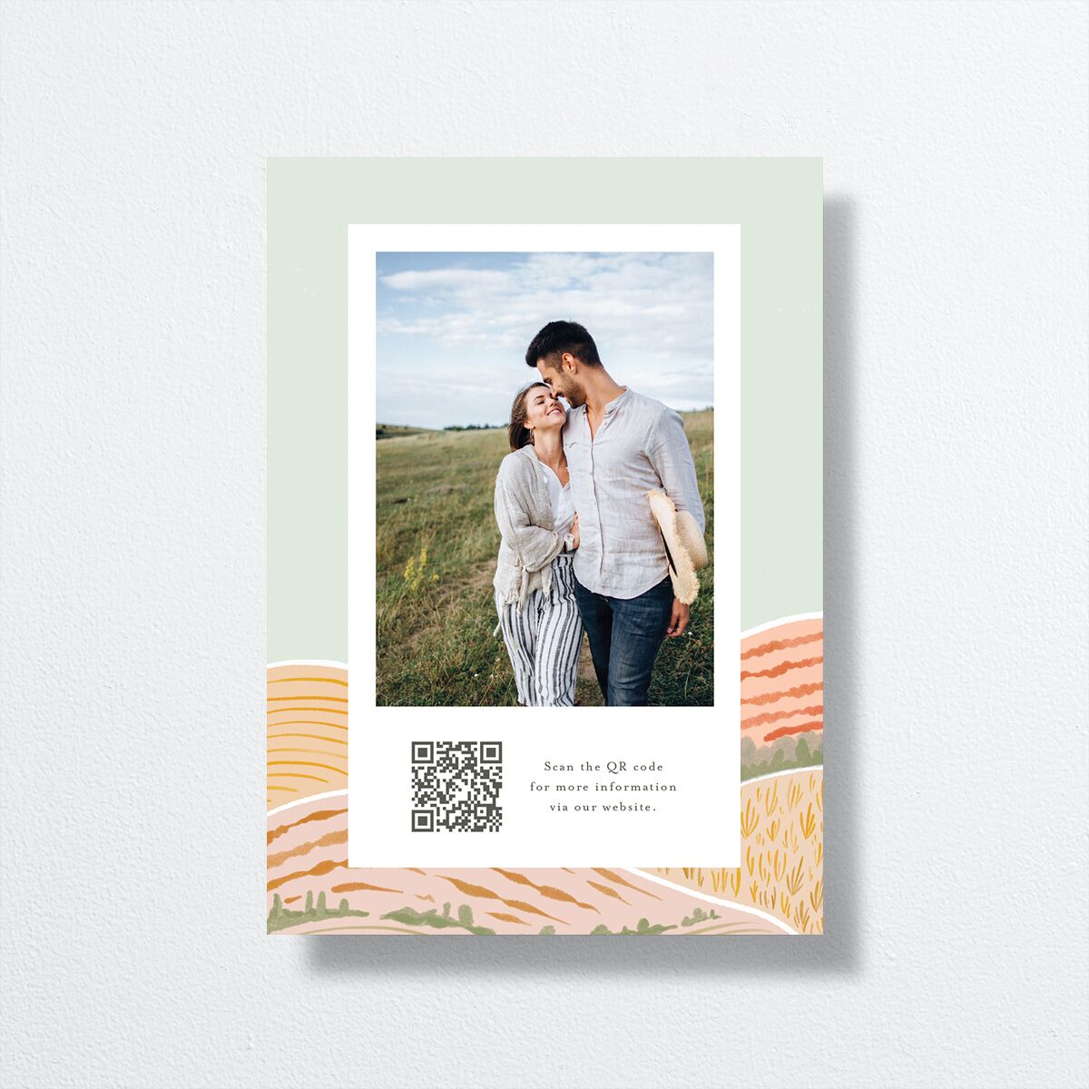 Rolling Hills Save the Date Cards Golden Green Signature smooth No