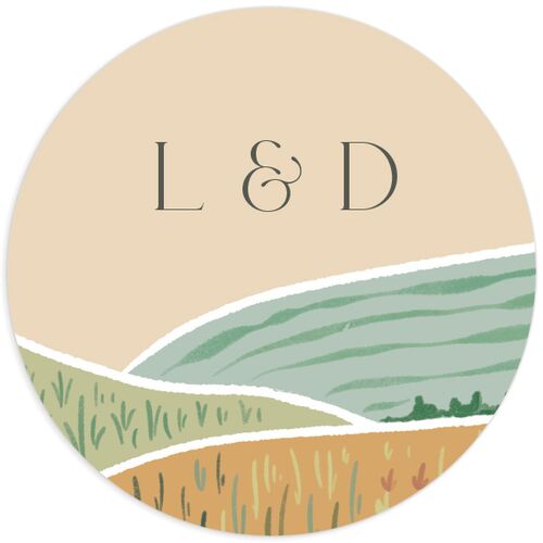 Rolling Hills Wedding Stickers Shy Pink