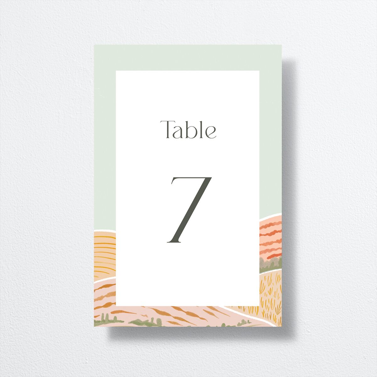 Rolling Hills Table Numbers Golden Green Signature