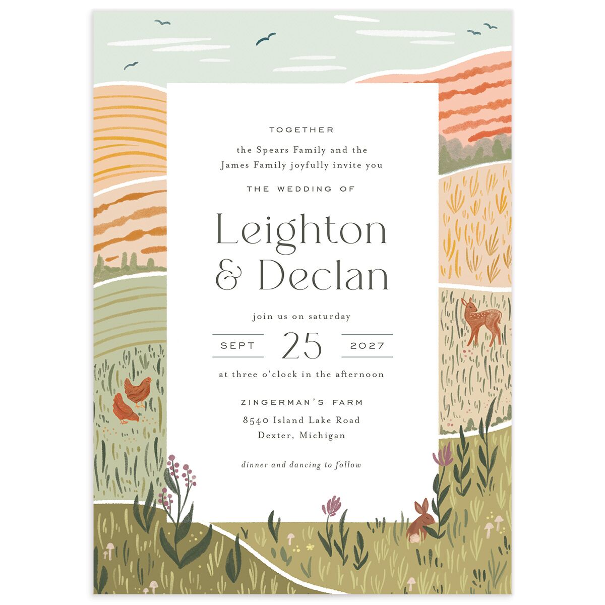 Rolling Hills Wedding Invitations