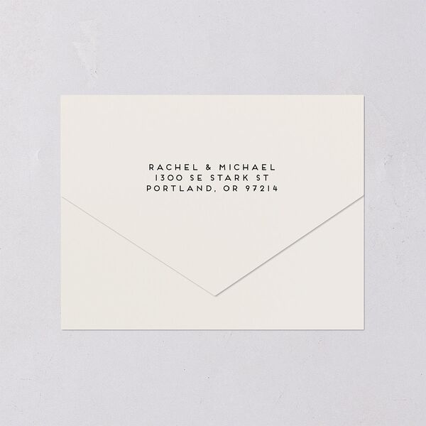 Vintage Art Deco Photo All-in-One Wedding Invitations Off-White Signature Light Both Recipient and Return Addresses No