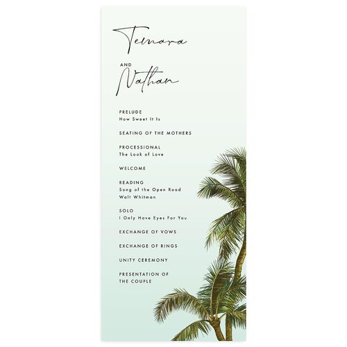 Hawaii Palm Trees Wedding Programs Tiffany Signature