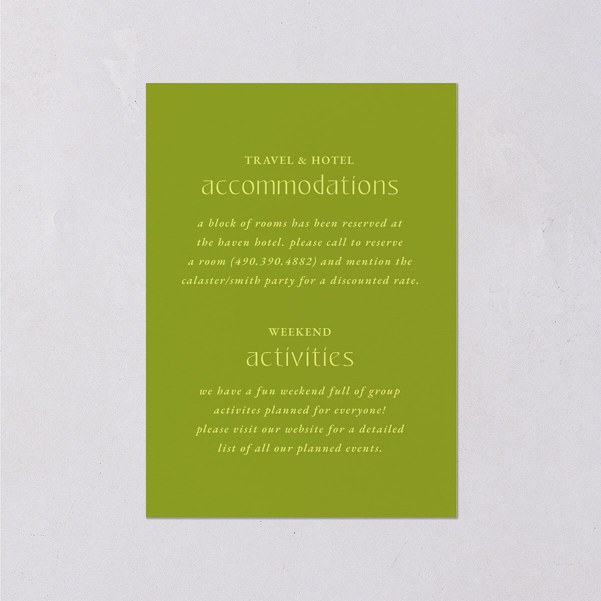 Til Death Do We Disco Wedding Event Detail Cards Pear Signature Standard