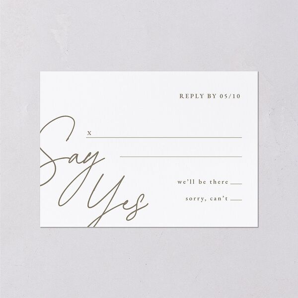 Corner Date Wedding Response Cards Pure White Signature Standard