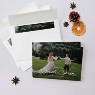 Blessed Season Holiday Cards Hunter Green Signature Blank Standard Landscape