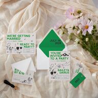 Hand Drawn Party Euro Envelope Liners Jewel Green Luxe