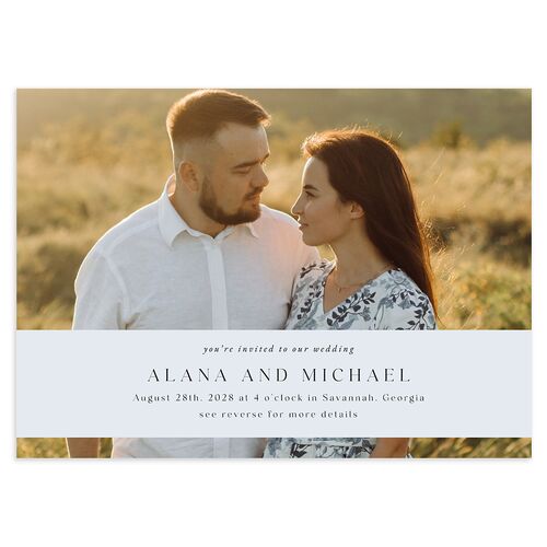 Landscape Gallery Wedding Invitations Pale Blue Signature Blank No Standard