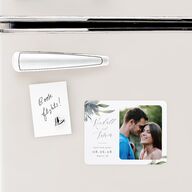 Muted Floral Save The Date Magnets Dusty Blue Magnet Paper