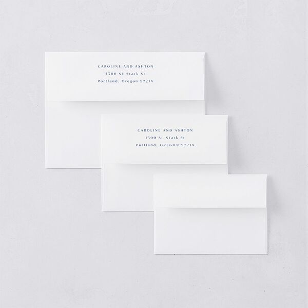 Coastal Love Thank You Card Envelopes White Cruise Both Recipient and Return Addresses Signature Standard