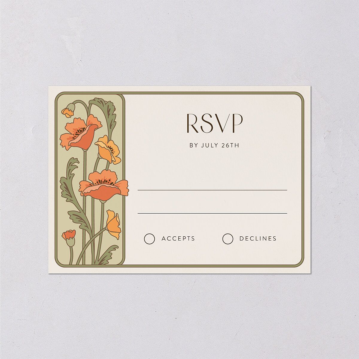 Vintage Nouveau Wedding Response Cards — view 1
