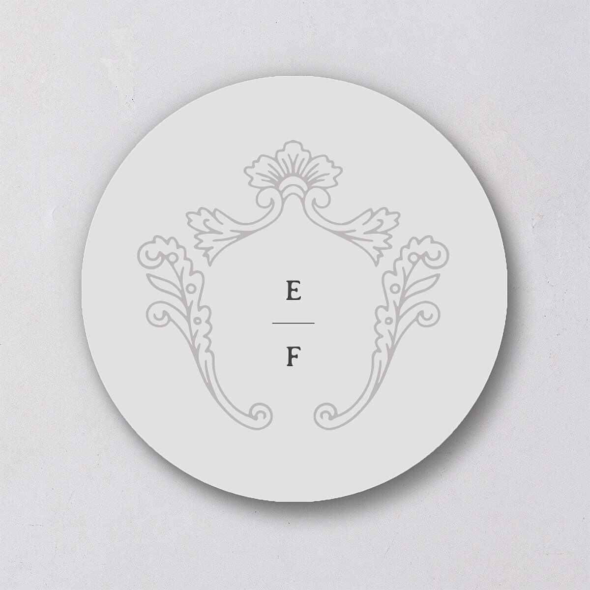 Baroque Border Wedding Stickers Pure White Sticker