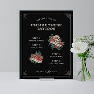 Til Death Tattoos Standard Favor Tabletop Sign Small Midnight Standard Outdoor Corrugated S Tabletop Favor
