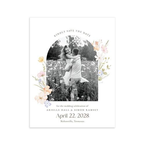 Wildflower Photo Save the Date Petite Cards Lilac Signature smooth Blank No Standard