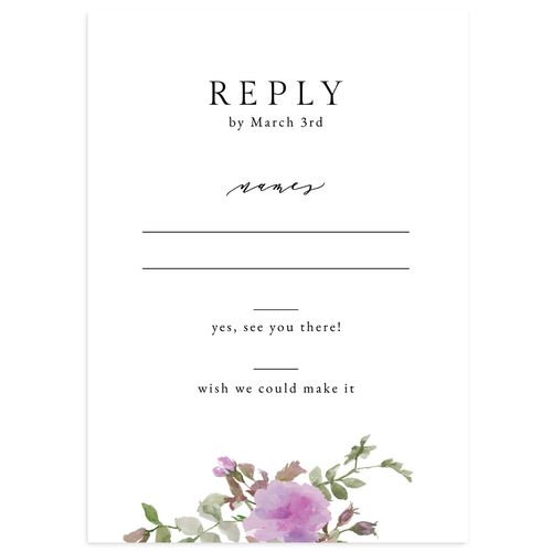 Minimal Floral Wedding Response Cards Amethyst Signature Standard