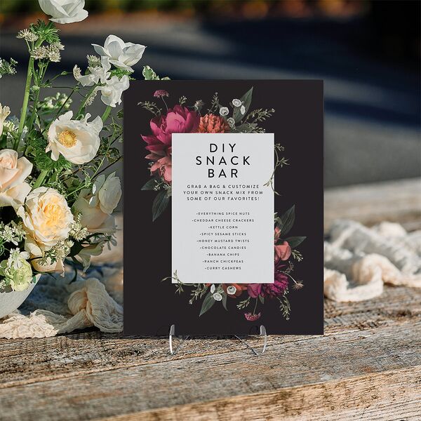 Blooming Botanical Standard Favor Tabletop Sign Small Midnight Standard Indoor Foam Core S Tabletop Favor