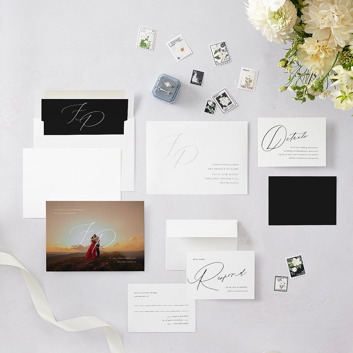Simply Devoted Save the Date Cards Pure White Signature smooth Blank No Standard
