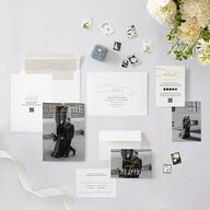 Polished Photo Foil Save the Date Cards Pure White Gold Signature smooth Blank Standard No