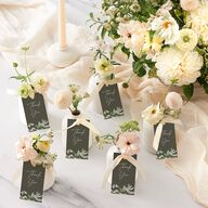 Fairytale Woodgrain Slab Favor Gift Tags Pure White Signature