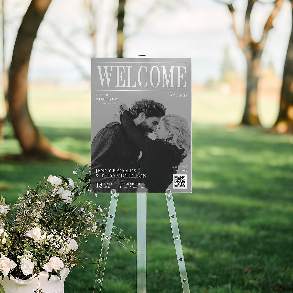 Magazine Cover Standard Welcome Sign Medium Licorice Standard Indoor Foam Core M Welcome