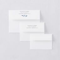 Stefana Crowns Rehearsal Dinner Invitation Envelopes White Standard Moody Blue Both Recipient and Return Addresses Signature