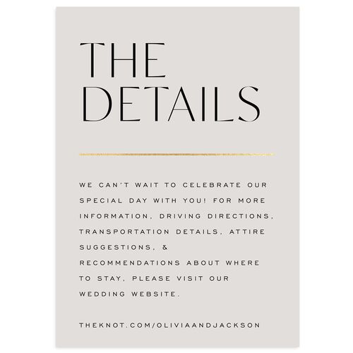 On This Day Wedding Event Detail Cards Gold Charcoal Signature Standard