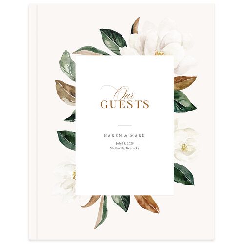 Southern Magnolia Wedding Guest Book  Mist