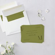 Modern Initials Save The Date Magnets Olive Magnet Paper