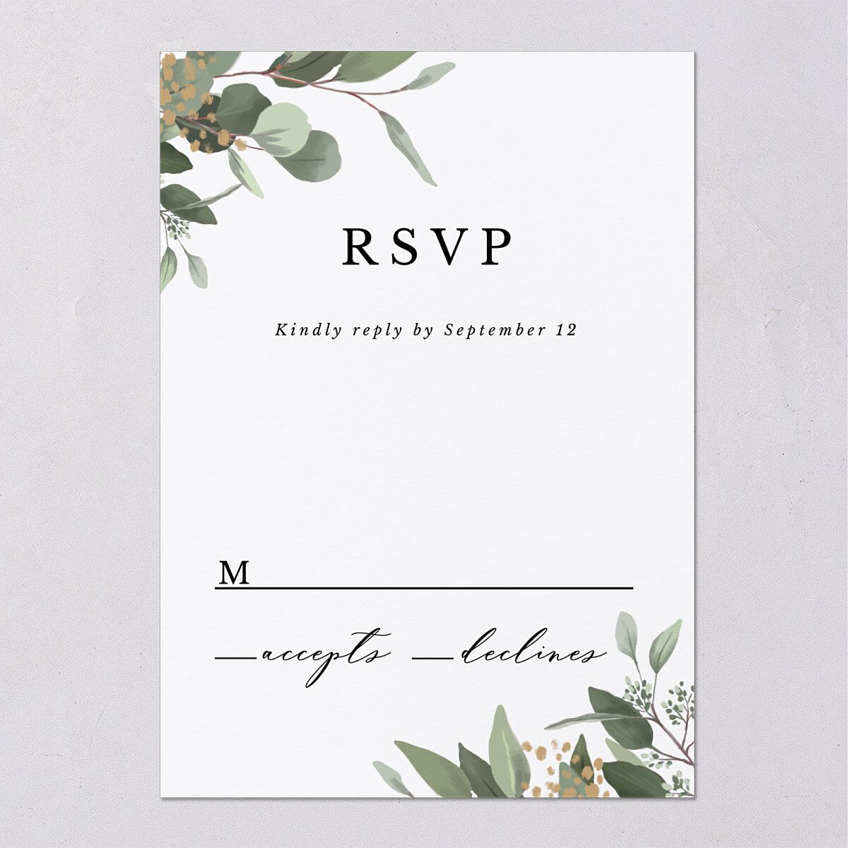 Eucalyptus Frame Wedding Response Cards — view 6