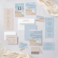 Beach Monogram Favor Gift Tags Baby Blue Signature