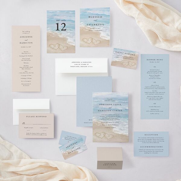 Beach Monogram Favor Gift Tags Baby Blue Signature