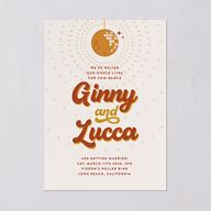 Disco Love Wedding Invitations Red Clay Signature Blank No Standard