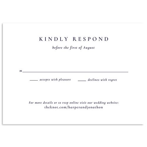 Editorial Monogram Photo Wedding Response Cards Midnight Navy Signature Standard