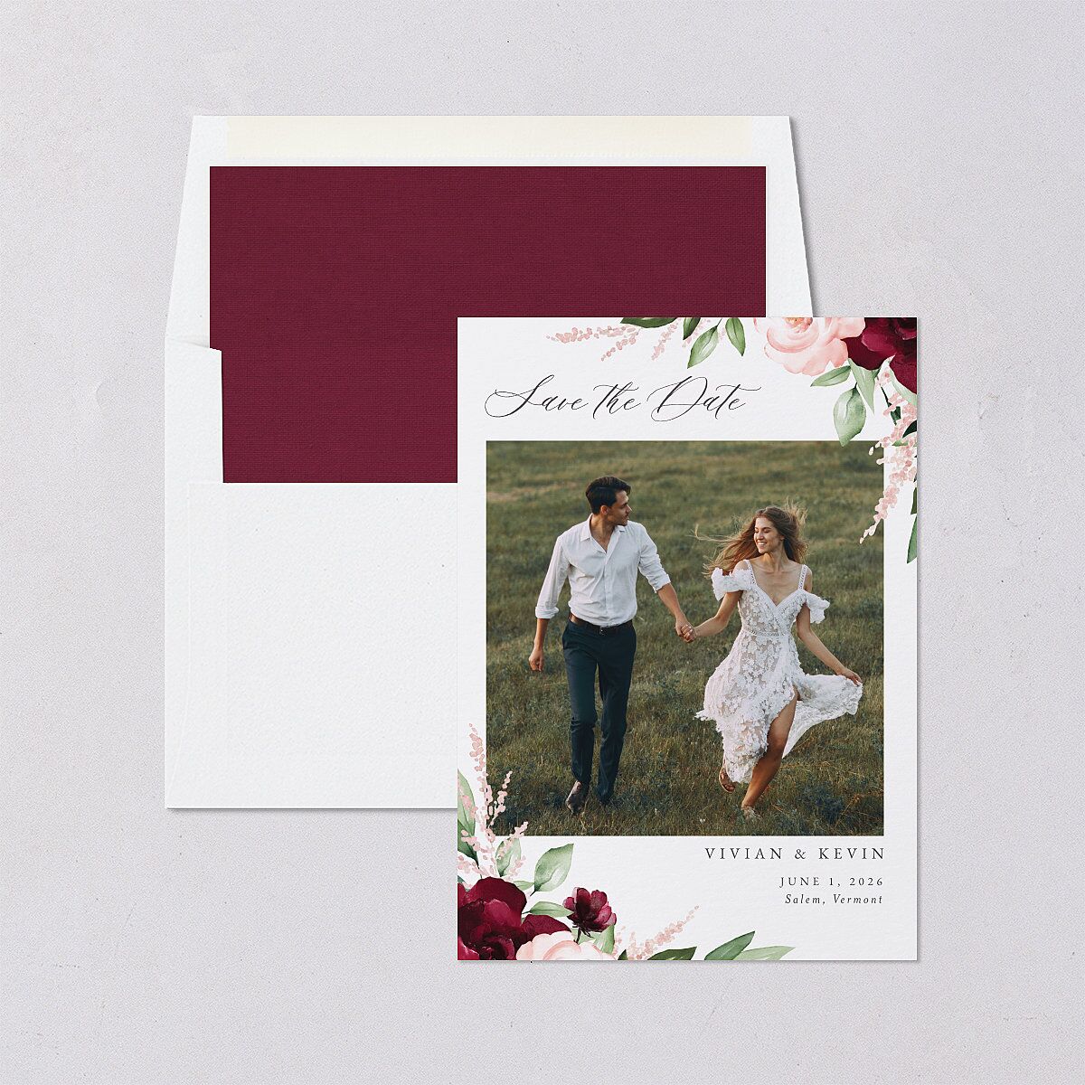 Beloved Floral Save The Date Cards — view 4