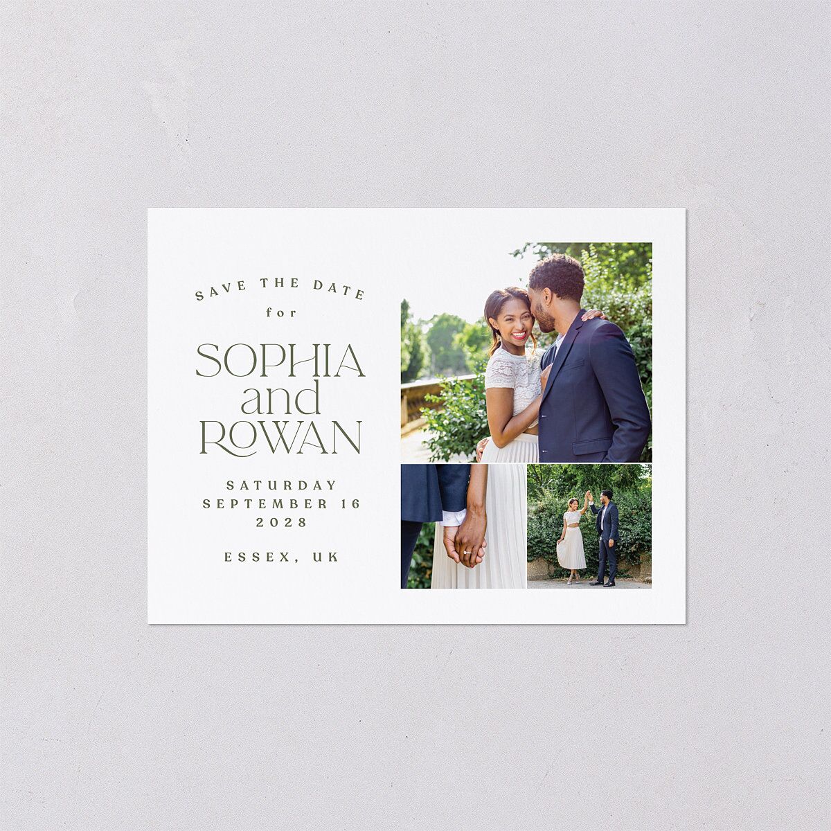 Classic Stack Save the Date Petite Cards Dark Camo Signature smooth Blank No Standard