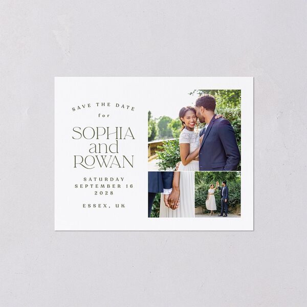 Classic Stack Save the Date Petite Cards Dark Camo Signature smooth Blank No Standard