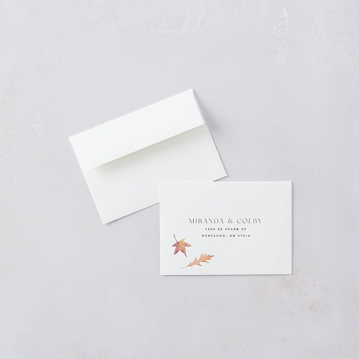 Falling Leaves Wedding Response Cards Chestnut Signature Standard